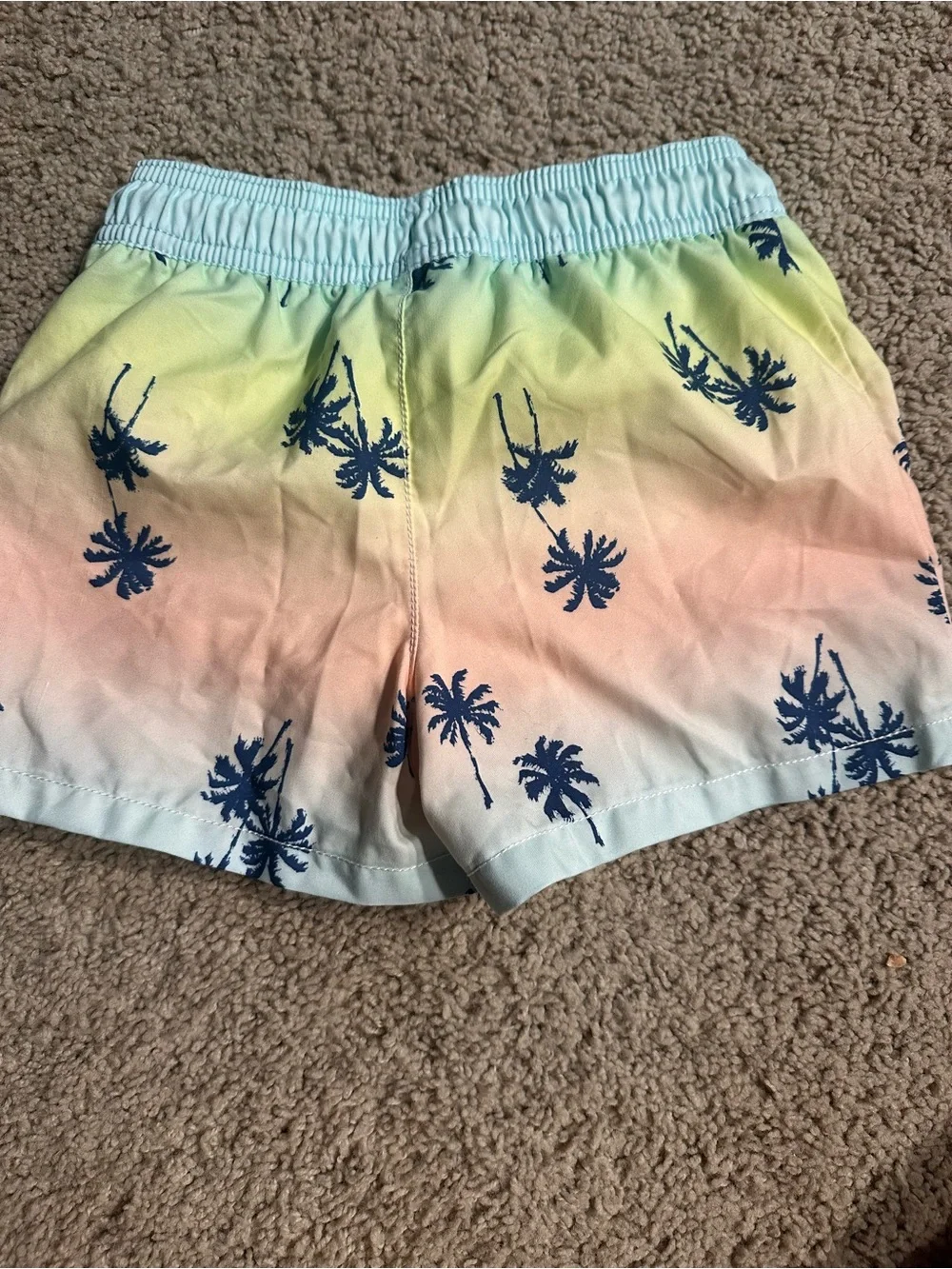 OshKosh B'gosh Pastel Gradient Palm Swim Shorts - Navy Palm